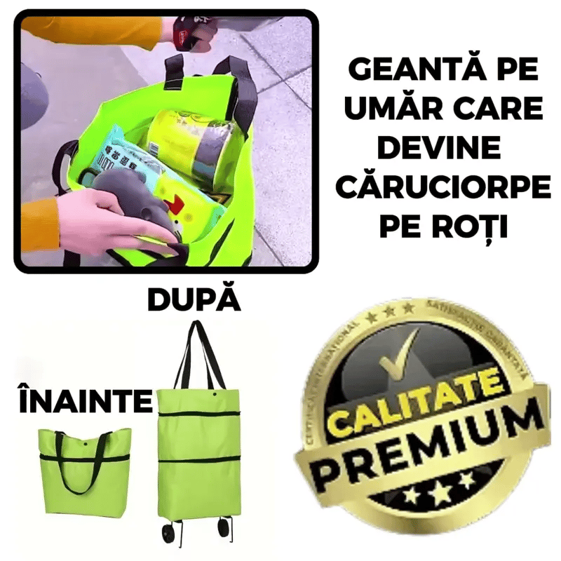 Cărucior de cumpărături compact și pliabil SmartBag™